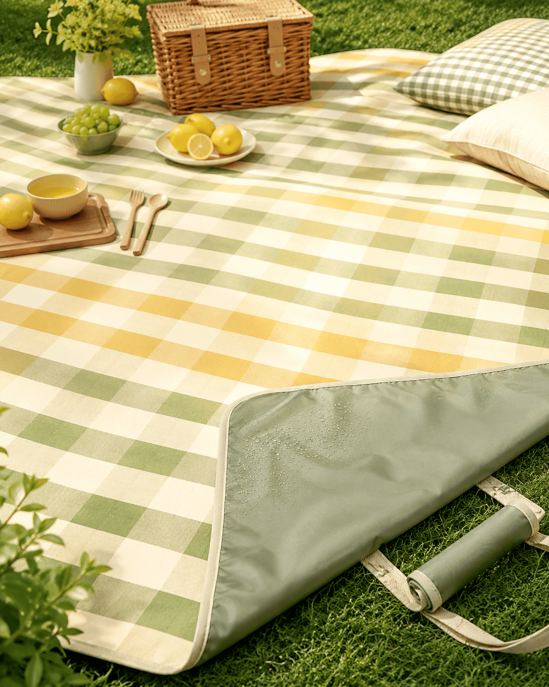 Waterproof Picnic Blanket XL arranged for an outdoor table