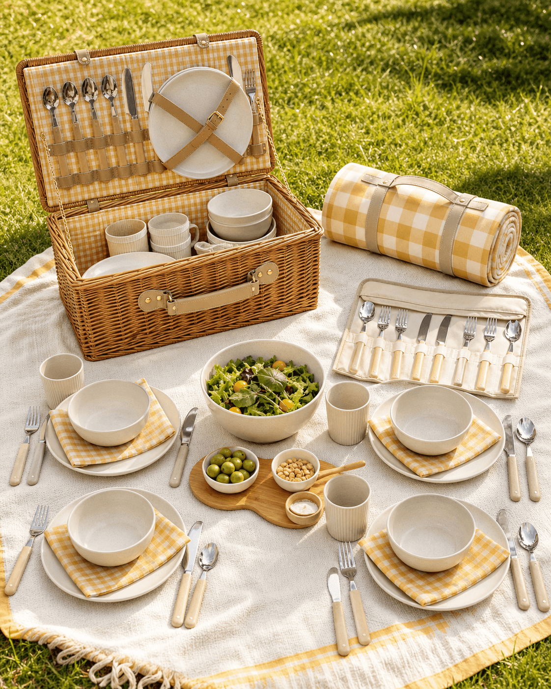 Weekend Picnic Kit 4-Person arranged for an outdoor table